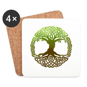 CelticTree - Coasters (set of 4) - white - Front