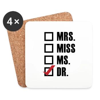 Doctorate Degree Student Gift - Coasters (set of 4) - white - Front