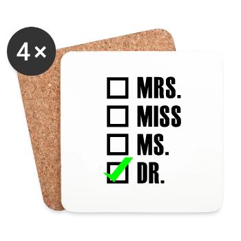 PhD graduation student gift - Coasters (set of 4) - white - Front