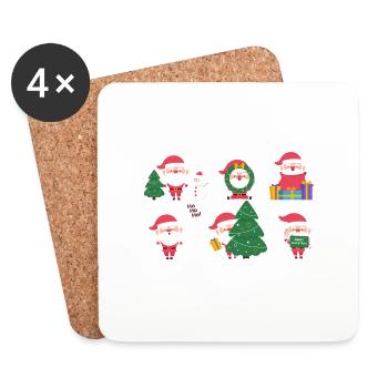 Noël - Dessous de verre (lot de 4) - blanc - Devant