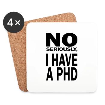 Phd saying student graduation gift - Coasters (set of 4) - white - Front