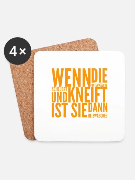wenn die Unterwäsche scheuert und kneift - Untersetzer (4er-Set) - Weiß