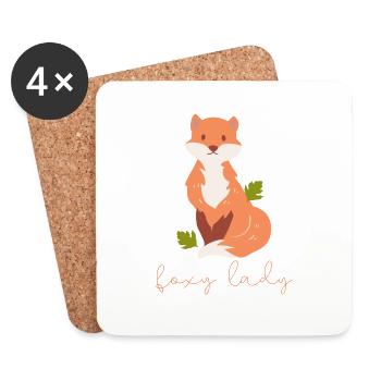 Fuchsliebhaber Geschenk Foxy Lady - Untersetzer (4er-Set) - Weiß - Vorne