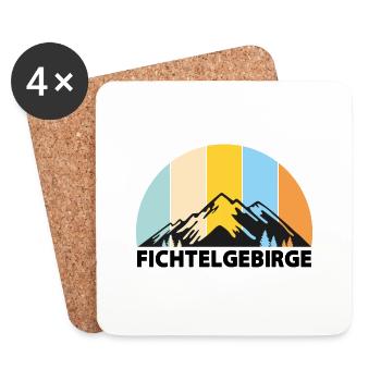 Fichtelgebirge Reise Abenteuer Wandern Geschenk - Untersetzer (4er-Set) - Weiß - Vorne