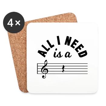 Music Sheet Music Teacher Music Note Gift - Coasters (set of 4) - white - Front