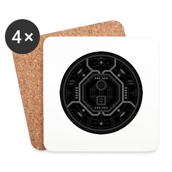 Circuit électronique fantastique - Dessous de verre (lot de 4) - blanc - Devant