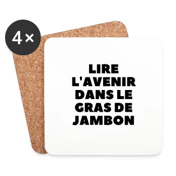 Lire l'avenir dans le gras de jambon - Dessous de verre (lot de 4) - blanc - Devant