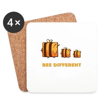 bee different - sei anders - Untersetzer (4er-Set) - Weiß - Vorne