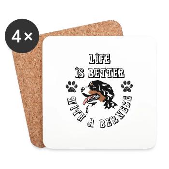 Life is better with a bernese - Coasters (set of 4) - white - Front