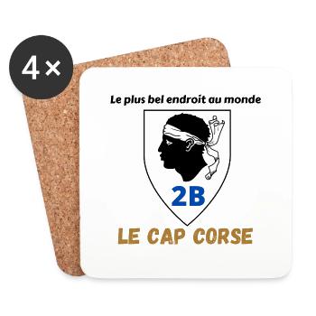 T-shirt Corse Le Cap Corse cadeau anniversaire - Dessous de verre (lot de 4) - blanc - Devant