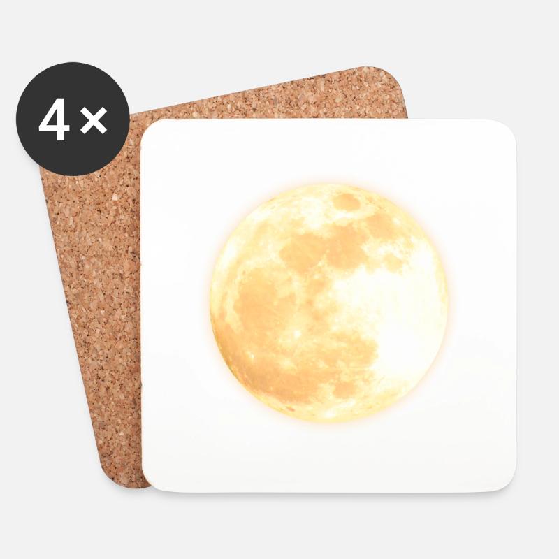 Mond - Untersetzer (4er-Set) - Weiß