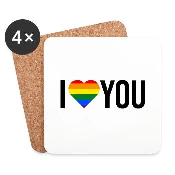 Ich liebe dich lgbt - Untersetzer (4er-Set) - Weiß - Vorne