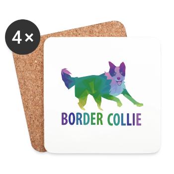 Border Collie gift - Coasters (set of 4) - white - Front