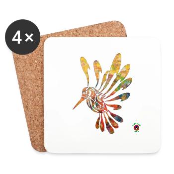 Colibri 3 - Energiekunst - Untersetzer (4er-Set) - Weiß - Vorne