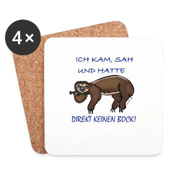 Ich kam sah, und hatte direkt keinen Bock - Untersetzer (4er-Set) - Weiß - Vorne