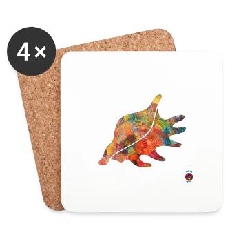 Seashell 3 - energy art - Coasters (set of 4) - white - Front