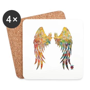 Angel wings 2 - energy art - Coasters (set of 4) - white - Front