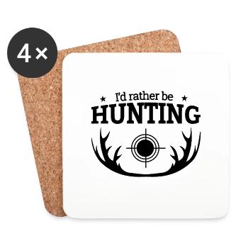 Hunting - Chasseurs, chasse - Dessous de verre (lot de 4) - blanc - Devant