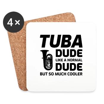 Tuba Marching Band Player Musical Instrument Funny - Coasters (set of 4) - white - Front