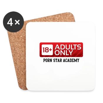 PORNSTAR +18 ANS - Dessous de verre (lot de 4) - blanc - Devant