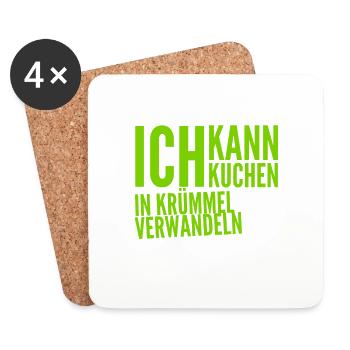 ich bin ein Krümmelmonster - Untersetzer (4er-Set) - Weiß - Vorne