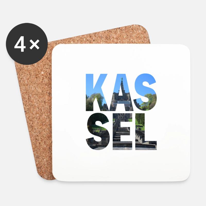 Kassel Tempeltreppe - Untersetzer (4er-Set) - Weiß