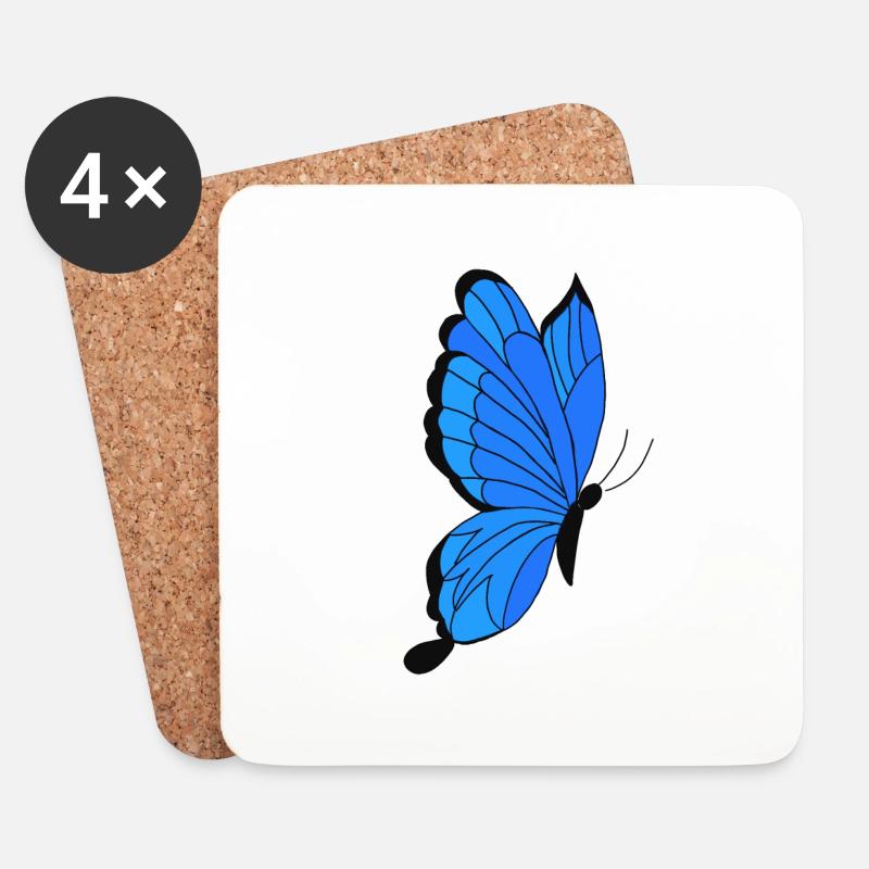 Schmetterling - Untersetzer (4er-Set) - Weiß
