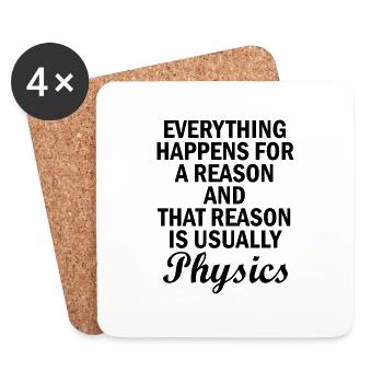Physics Basic Saying Physicist Gift - Coasters (set of 4) - white - Front