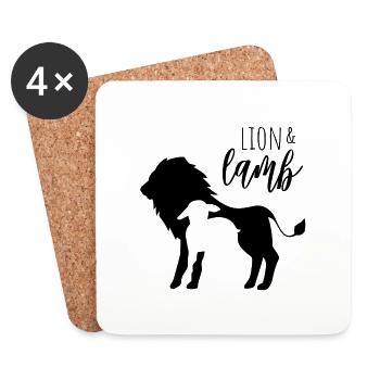 lion and the lamb – kompaktes Design - Untersetzer (4er-Set) - Weiß - Vorne