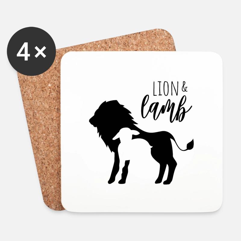 lion and the lamb – kompaktes Design - Untersetzer (4er-Set) - Weiß