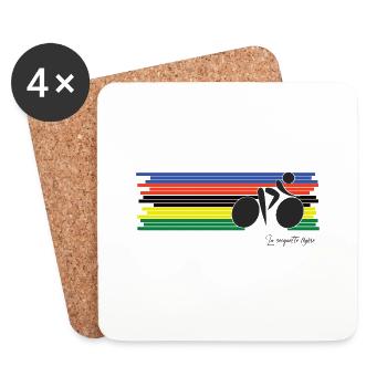 cycliste champion du monde - Dessous de verre (lot de 4) - blanc - Devant