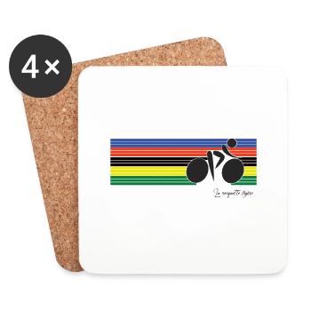 cycliste champion du monde #2 - Dessous de verre (lot de 4) - blanc - Devant