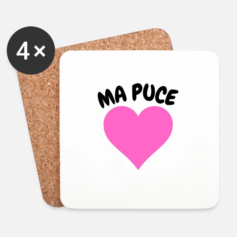 ma puce - Dessous de verre (lot de 4) - blanc