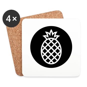 pineapple - Coasters (set of 4) - white - Front