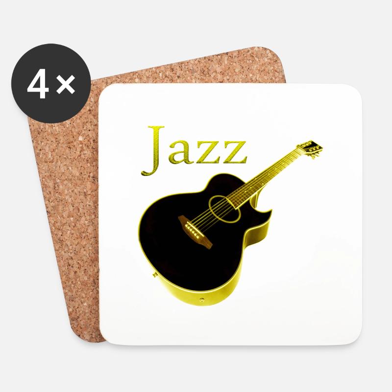 Acoustic Jazz Guitar - Untersetzer (4er-Set) - Weiß