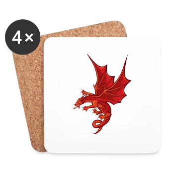Impressive Red Dragon - Coasters (set of 4) - white - Front