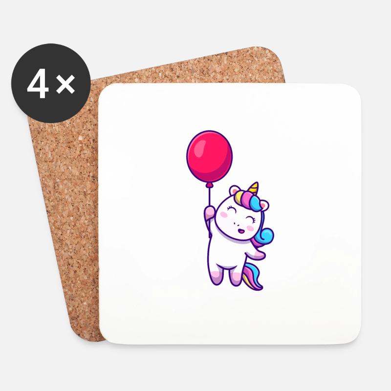Einhorn - Untersetzer (4er-Set) - Weiß