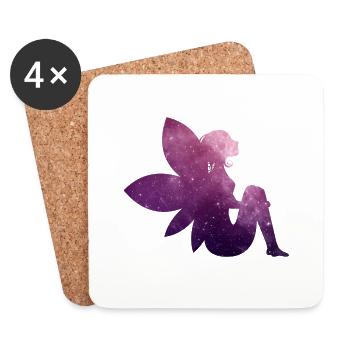 Fairy / elf gift idea - Coasters (set of 4) - white - Front
