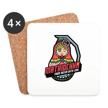 Matryoshka - from russia with love - Coasters (set of 4) - white - Front