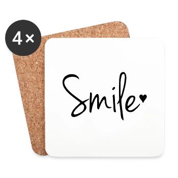 Smile - Coasters (set of 4) - white - Front