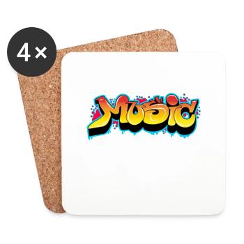 MUSIC - Dessous de verre (lot de 4) - blanc - Devant