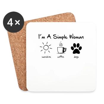 simple woman - Dessous de verre (lot de 4) - blanc - Devant