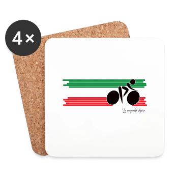cyclist italy - Coasters (set of 4) - white - Front