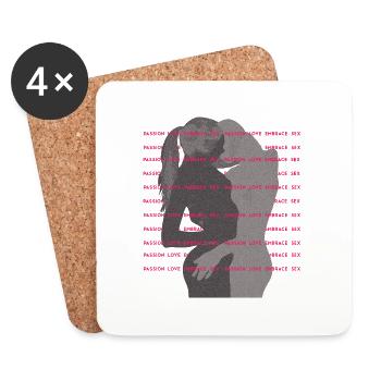 Passion Love Embrace Lesbian Love Design - Untersetzer (4er-Set) - Weiß - Vorne