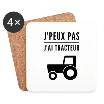 I can't have a tractor - Coasters (set of 4) - white - Front