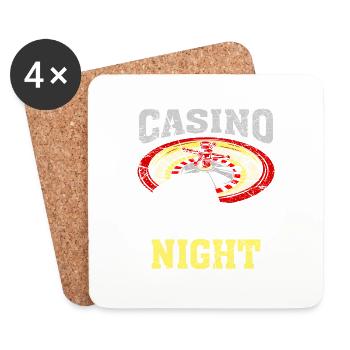 Casino Night Gambling disant dés de roulette - Dessous de verre (lot de 4) - blanc - Devant