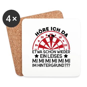 Leises mi mi hintergrund Geschenk Darts Wurfspieß - Untersetzer (4er-Set) - Weiß - Vorne