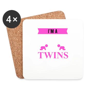 I'm a Mom of twins nothing scares me gift idea - Coasters (set of 4) - white - Front
