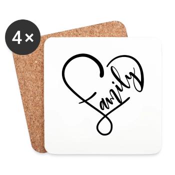 family - Coasters (set of 4) - white - Front