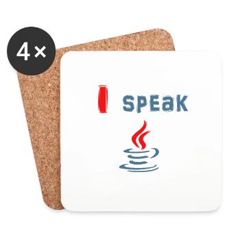 I Speak Java - Ich Spreche Java - Untersetzer (4er-Set) - Weiß - Vorne